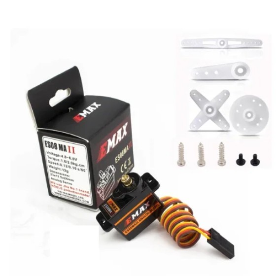 EMAX ES08MA II HV Mini All-Purpose High Voltage Metal Gear Analog Servo for RC FPV Racing Long Range Drone Plane Fixed-wing DIY